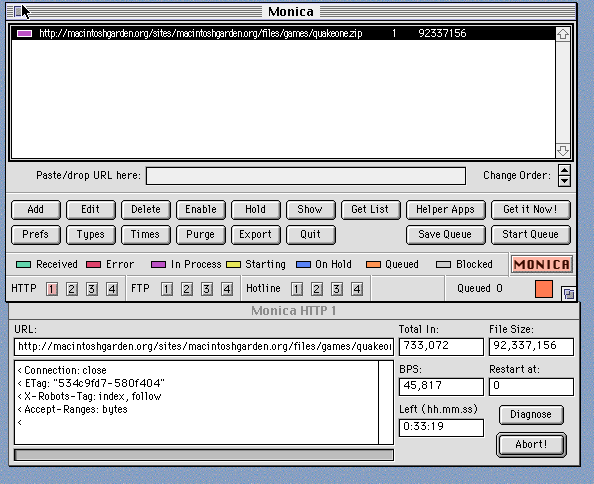 screenshot of Monica 2.2 on System 7 in action