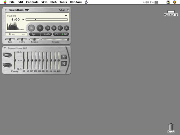Screenshot of SoundJam MP in action